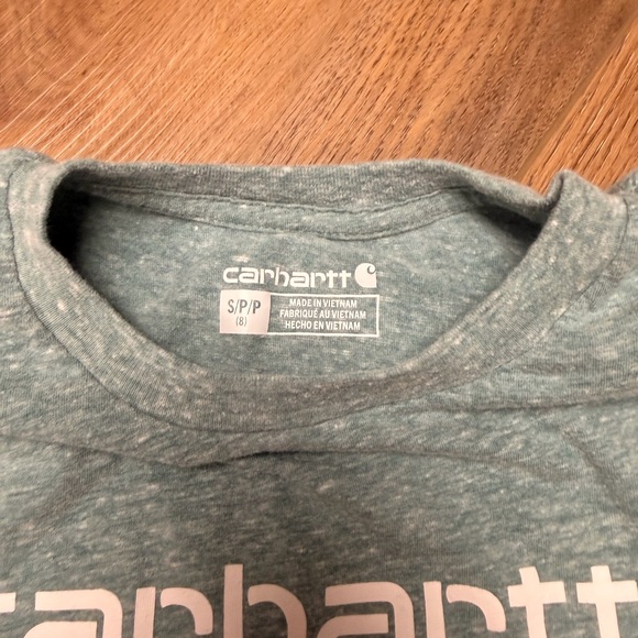 Carhartt Kids Heather Heathered Teal Long Sleeve Tee Unisex Small/8 - Picture 3 of 4